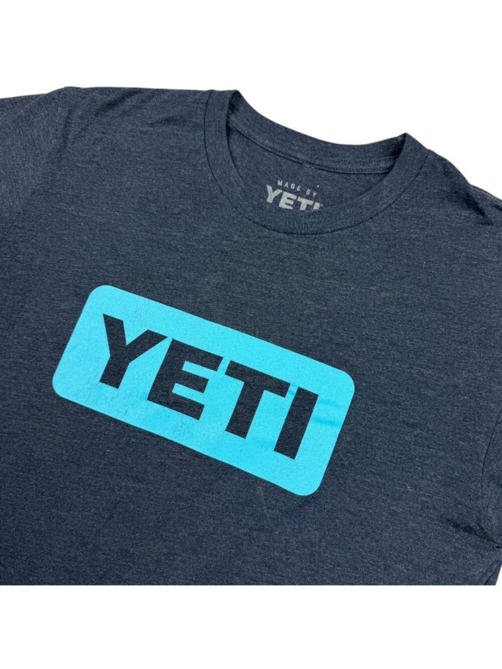 Yeti Men's Logo S/S Cotton Blend T-Shirt Blue • Small